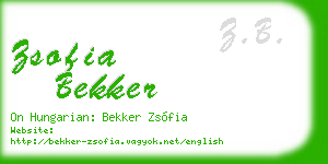 zsofia bekker business card