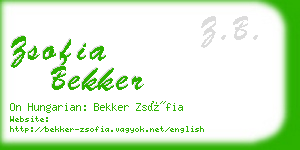 zsofia bekker business card